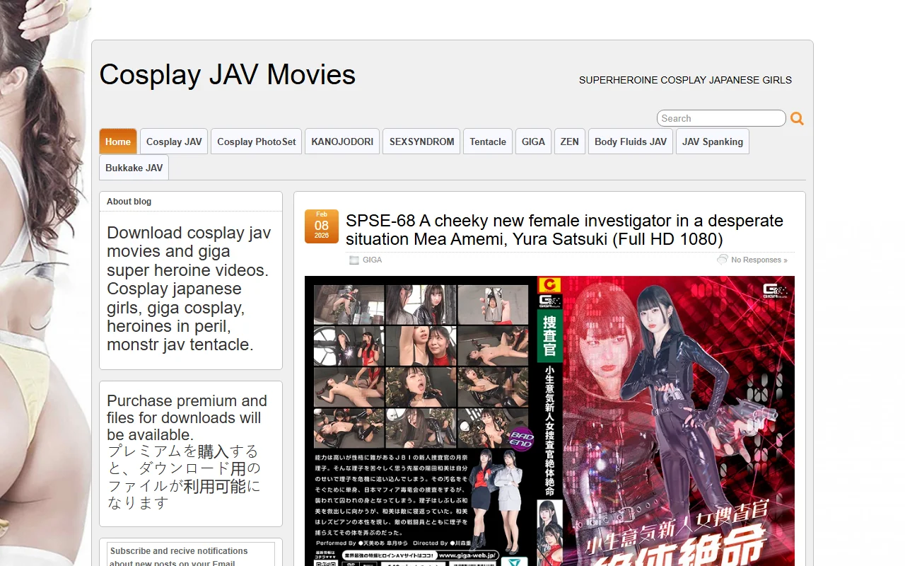 Screenshot: Cosplayjav Website Review Screenshot of Cosplayjav Website Review